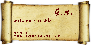 Goldberg Aldó névjegykártya
